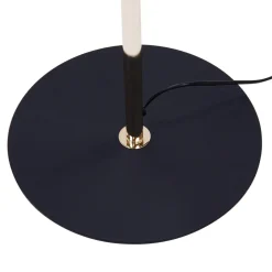 domiluce Lampa podłogowa z ozdobnym abażurem czarno-złota ETRO