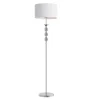 Lampy Podłogowe|Zumaline Lampa podłogowa ze szklaną ozdobą biały abażur REA