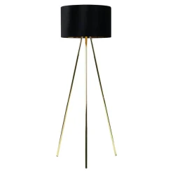Lampy Podłogowe|TK Tomasz Krywult Lampa podłogowa złota abażur czarny UMBERTO