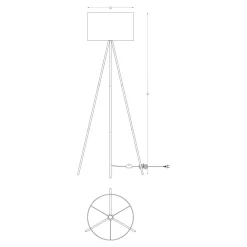 Zumaline Lampa stojąca trónóg abażur biały CARA