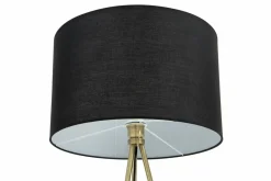 Lampy Podłogowe|Zumaline Lampa stojąca trónóg abażur czarny CARA