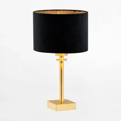 Lampy Stołowe|inny Lampa stołowa abażur czarno-złota ABBANO