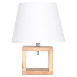 Lampy Stołowe|Zumaline Lampa stołowa bambus abażur biały 27,5 cm