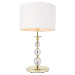 Lampy Stołowe|Zumaline Lampa stołowa biało-złota REA II