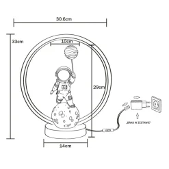 Zumaline Lampa stołowa dekoracyjna LED ASTRONAUTA z balonem