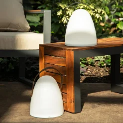 Zumaline Lampa stołowa dekoracyjna LED biało-brązowa LUKA 30 cm