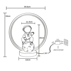 Zumaline Lampa stołowa dekoracyjna LED RAPER ASTRONAUTA
