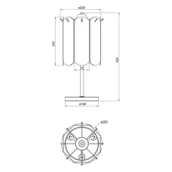 Zumaline Lampa stołowa dymione szkło czarna NIRA