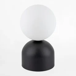TK Tomasz Krywult Lampa stołowa klosz kula czarna podstawa MIKI