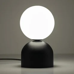 TK Tomasz Krywult Lampa stołowa klosz kula czarna podstawa MIKI