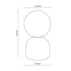 TK Tomasz Krywult Lampa stołowa klosz kula czarna podstawa MIKI