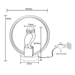 Lampy Stołowe|Zumaline Lampa stołowa LED dekoracyjna SOWA