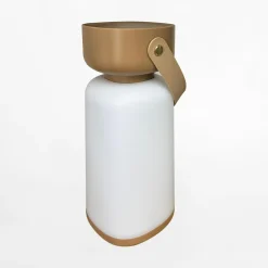 inny Lampa stołowa LED IP44 biało-brązowa BATT