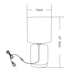 Zumaline Lampa stołowa nocna biała 27,5 cm