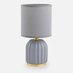 Lampy Stołowe|Zumaline Lampa stołowa nocna szara 26,5 cm