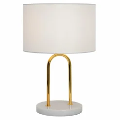 Lampy Stołowe|Zumaline Lampa stołowa okrągła biała CARLOS