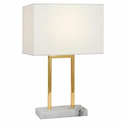 Lampy Stołowe|Zumaline Lampa stołowa prostokątna biała CARLOS