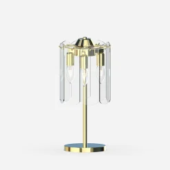 Lampy Stołowe|Zumaline Lampa stołowa transparentne szkło złota NIRA