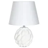 Lampy Stołowe|Zumaline Lampa stołowa z abażurem biała 31,5 cm