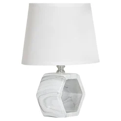 Zumaline Lampa stołowa z abażurem biało-czarna 25 cm