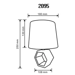 Zumaline Lampa stołowa z abażurem biało-czarna 25 cm