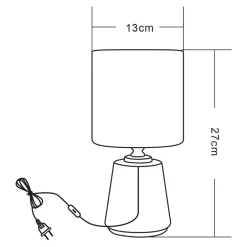 Lampy Stołowe|Zumaline Lampa stołowa z abażurem biało-złota 27 cm