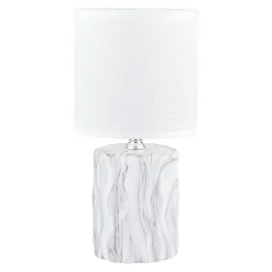 Lampy Stołowe|Zumaline Lampa stołowa z abażurem biała 27 cm