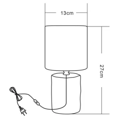 Lampy Stołowe|Zumaline Lampa stołowa z abażurem biała 27 cm