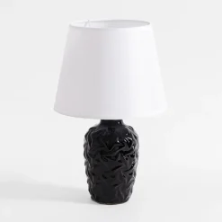 Zumaline Lampa stołowa z abażurem czarn-biała 31,5 cm