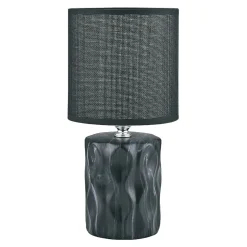 Lampy Stołowe|Zumaline Lampa stołowa z abażurem czarna 27 cm