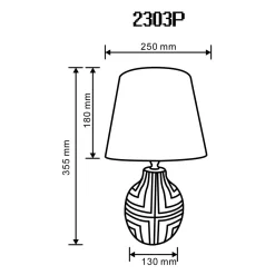 Lampy Stołowe|Zumaline Lampa stołowa z abażurem różowo-biała 35,5 cm