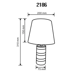 Zumaline Lampa stołowa z abażurem srebrno-czarna 31 cm