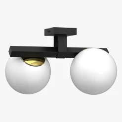 Luminex Lampa sufitowa 2 klosze kule czarno-złota IDRIS II