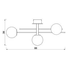 Luminex Lampa sufitowa 3 klosze kule czarno-złota SATELIT III