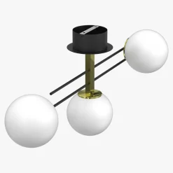 Luminex Lampa sufitowa 3 klosze kule czarno-złota SATELIT III
