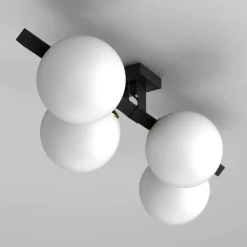 Wszystkie Lampy Sufitowe|Luminex Lampa sufitowa 4 klosze kule czarno-złota IDRIS IV