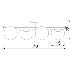 Wszystkie Lampy Sufitowe|Luminex Lampa sufitowa 4 klosze kule czarno-złota IDRIS IV