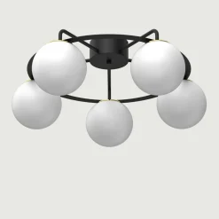 Wszystkie Lampy Sufitowe|Luminex Lampa sufitowa 5 kloszy kule czarno-złota BALLO V