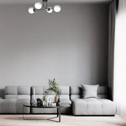 Luminex Lampa sufitowa 4 kule czarno-złota GLAME