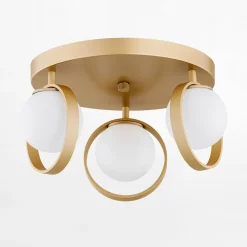 inny Lampa sufitowa 3 kuliste klosze złota SATURNIA