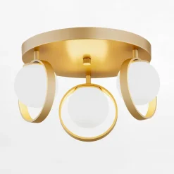inny Lampa sufitowa 3 kuliste klosze złota SATURNIA