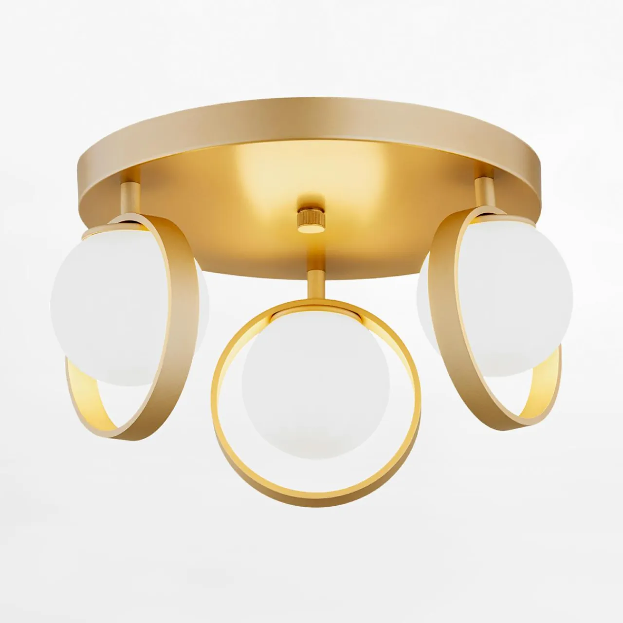 inny Lampa sufitowa 3 kuliste klosze złota SATURNIA