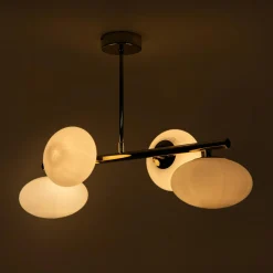 domiluce Lampa sufitowa 4 owalne klosze złota MILO 68x30 cm