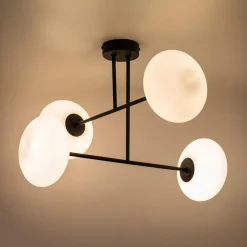 Wszystkie Lampy Sufitowe|domiluce Lampa sufitowa 4 owalne klosze czarna MILO 60x60 cm