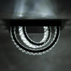 Wszystkie Lampy Sufitowe|Zumaline Lampa sufitowa 2 pierścienie czarna TULA na pilota