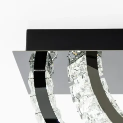 Wszystkie Lampy Sufitowe|Zumaline Lampa sufitowa 2 pierścienie czarna TULA na pilota