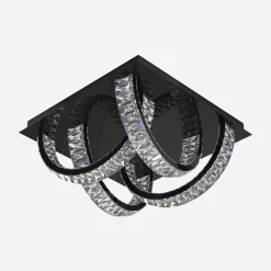 Zumaline Lampa sufitowa 4 pierścienie czarna TULA na pilota