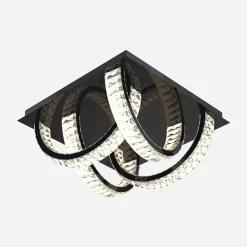 Zumaline Lampa sufitowa 4 pierścienie czarna TULA na pilota