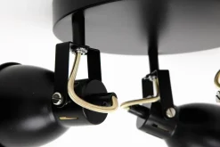 LED-POL Lampa sufitowa 3 reflektory czarno-złota ORO FALCO