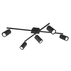 Wszystkie Lampy Sufitowe| Lampa sufitowa 5 reflektorów czarna MARLEY